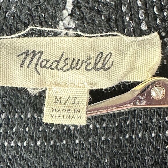 Madewell Open Cardigan Sweater Womens M/L Striped Upbeat Oversized Pockets Light - Picture 11 of 13